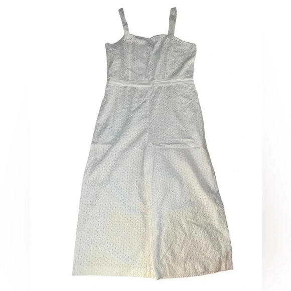 Banana Republic white eyelet jumpsuit sz 14 - Picture 1 of 6